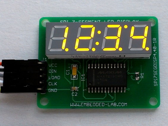 Serial four digit 7-segment LED display module | Embedded Lab