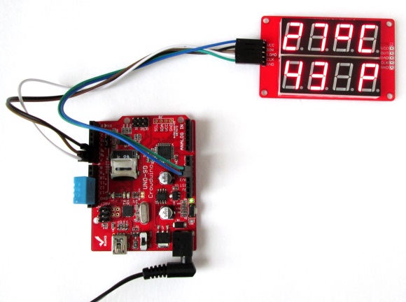 Displaying temperature and humidity  on seven segment LED displays