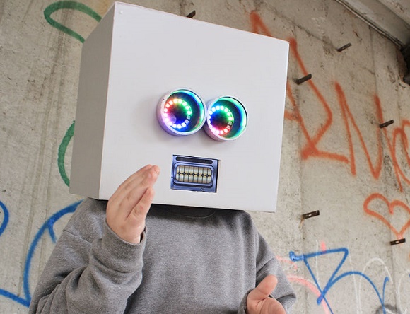 Animated robot mask for Halloween