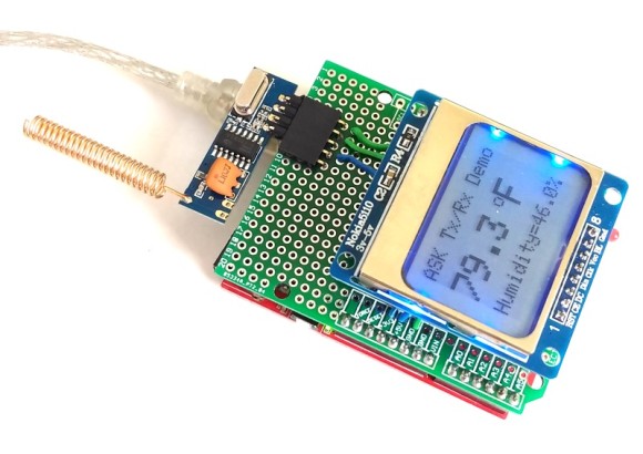 RF data transfer between two Arduino boards using the ASK RF modules