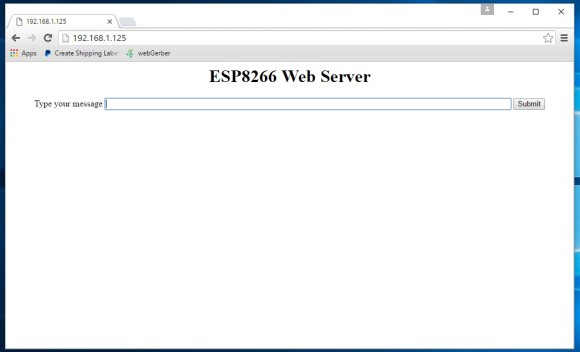ESP8266 webserver page