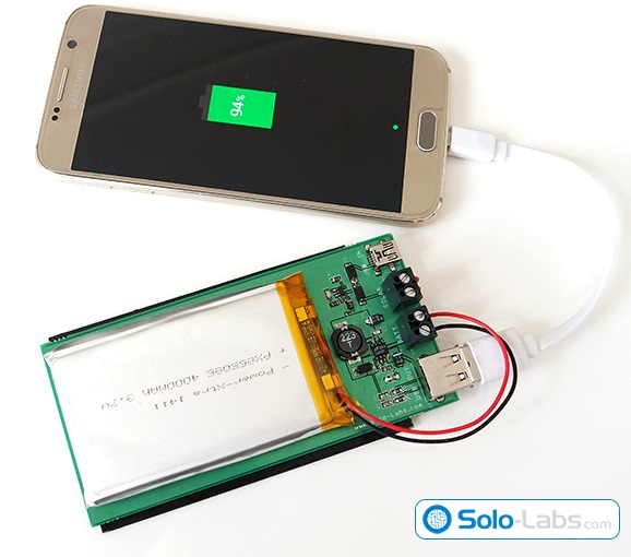 Solar powered USB power bank