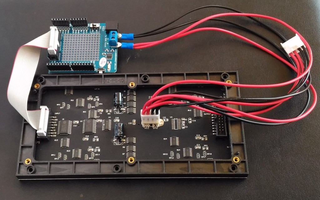 Wiring the RGB panel to Arduino shield