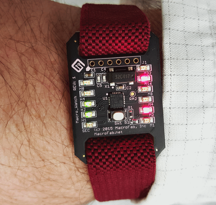 Wrist watch with binary display