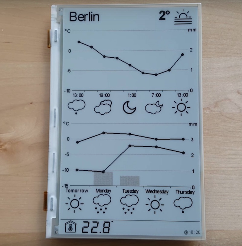 ESP8266 weather station with e-Paper display