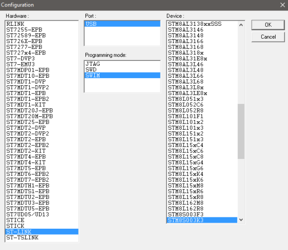 Selecting Programmer