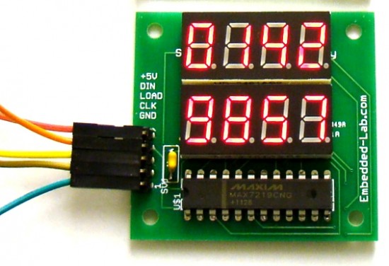 Dual 4 Digit Seven Segment Led Display With Spi Interface Embedded Lab 6130