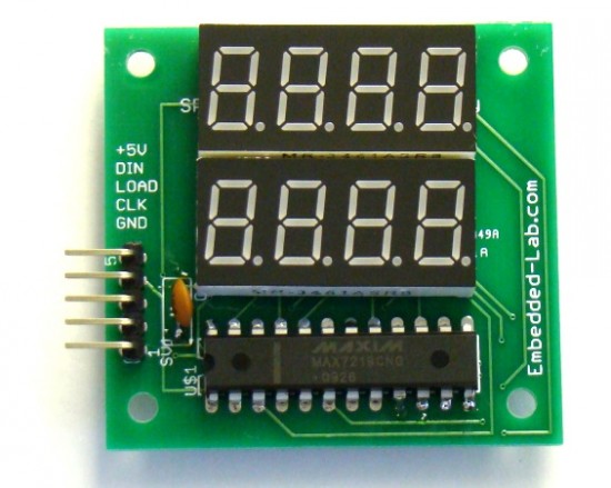Dual 4-digit seven segment LED display with SPI interface | Embedded Lab