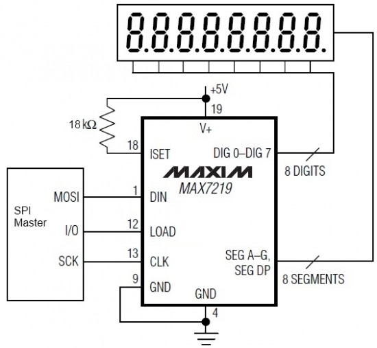 Dual 4-digit seven segment LED display with SPI interface | Embedded Lab