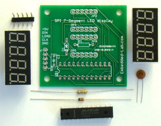 Dual 4 Digit Seven Segment Led Display With Spi Interface Embedded Lab 8701