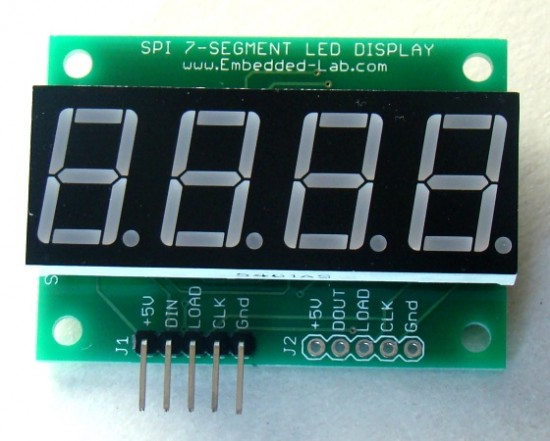 Serial four digit 7-segment LED display module | Embedded Lab