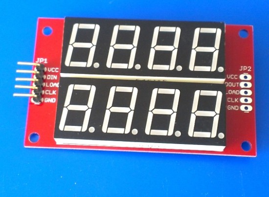 MAX7219-based double row 4-digit seven segment LED display | Embedded Lab