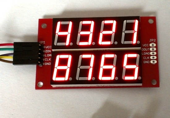 MAX7219-based double row 4-digit seven segment LED display | Embedded Lab
