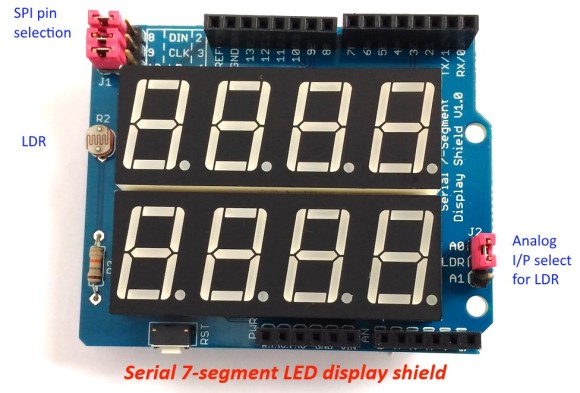 Serial seven segment LED display shield | Embedded Lab